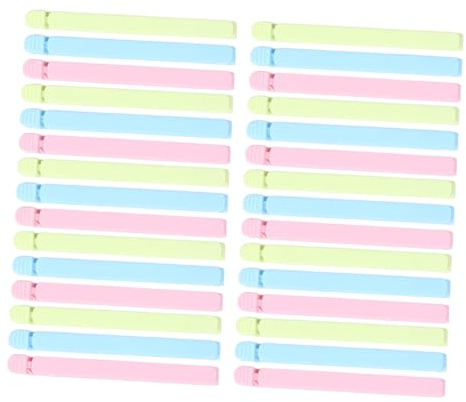 Hemobllo 30pièces Pinces pour Emballages Alimentaires Pinces de Fermeture Hermétiques pour Sachets de Chips et Snacks Petites Réutilisables pour Sachets de Pain et Couleur Aléatoire