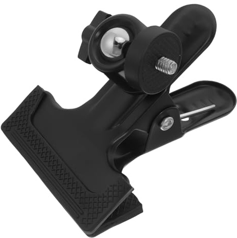 IMIKEYA Morsetto in metallo girevole a 360° per treppiede con vite 1/4, resistente clip per fotocamera DSLR, supporto da scrivania per fotografia e sfondi da studio