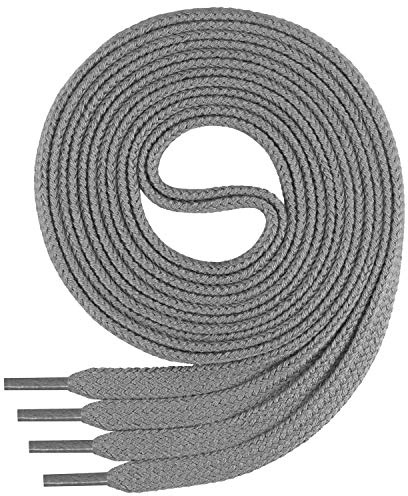 Di Ficchiano lacci da scarpe piatti in 100% cotone per sneaker e scarpe sportive molto resistenti larghezza circa 7 mm lunghezza 45 cm 200 cm prodotto in Europa Adulti (unisex) grigio. 110 cm