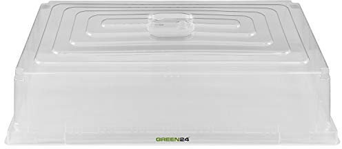 GREEN24 Hohe Abdeckung 8440 Deckel Haube für Anzucht-Sets Topfplatten und Zimmergewächshaus LxBxH ca. 53x31x12 cm, Klarsichthaube und Deckel Abdeckung