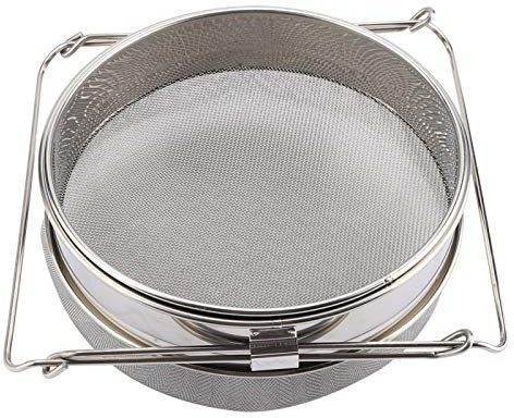 Tyenaza Attrezzatura per l'apicoltura, setaccio per Miele a Doppio Strato in Acciaio Inossidabile Grande/setaccio/Filtro con Bracci Regolabili
