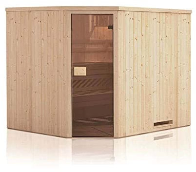 FinnTherm Innensauna Saunakabine Corner 1 Sitzbänke Wandstärke 40 mm