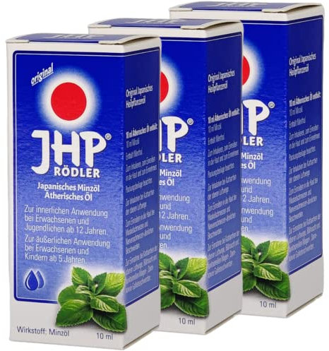 Original JHP Rödler Japanisches Minzöl I Zur Inhalation bei Atemwegsinfekten wie Erkältung und Schnupfen I 3x 10 ml im Sparset I plus PharmaPerle giveaway