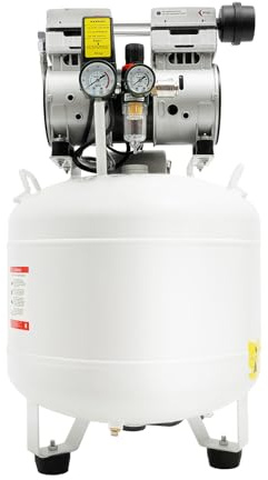 40L Dental Medical Air Compressor Silent Air Compressor Oilless 115psi,110V Oil Free Silent Air Pump Steel Tank Air Compressor,Commercial Air Compressor Pump, Suitable For Hospitals, Dental Offices