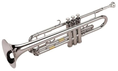 Instrument de Trompette Trompette Standard En Si Bémol Matériau En Laiton Nickelé Instrument À Vent Avec Sac De Transport Gants Tissu