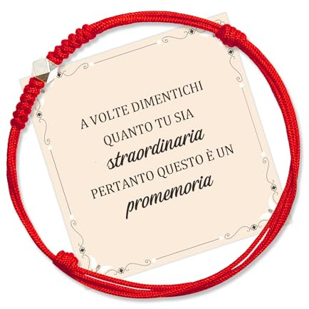 QianSiLi Regalo Donna,Bracciale Portafortuna,Bracciale il Filo Rosso del Destino,Argento 925,Regalo Compleanno Donna,Mamma,Amica,Fidanzata,Colleghe,Zia,Sorella,Figlia(Rosso)