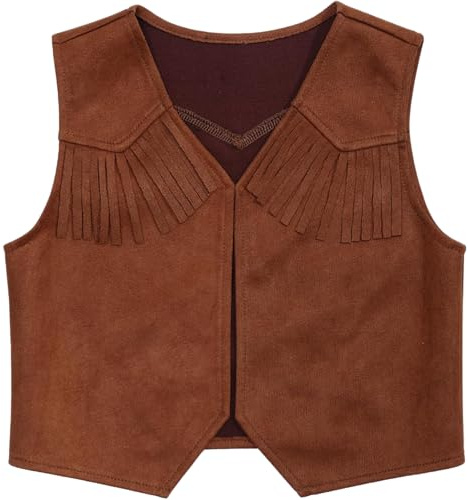 Carnavalife - Gilet da cowboy da donna, senza cappello in jeans, per carnevale, Halloween, festa cowboy cosplay stile occidentale (L, gilet)