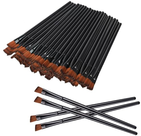 Kifmurase 50 pinceles angulares para delineador de ojos, cepillos cosméticos para cejas, cepillo de tinte, cerdas suaves, corrector, sombra de ojos, herramienta de maquillaje