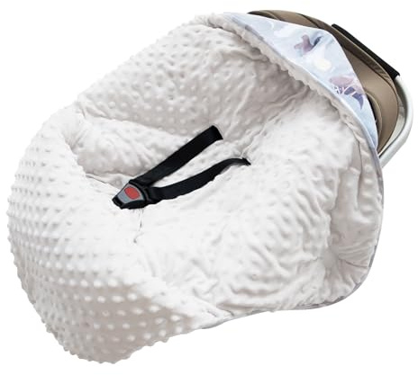Dormlony Baby Car Seat Blanket, Minky Dot Warm Winter Car Sear Cover for Babies，Baby Bunting Swaddle Wrap Blanket(Bear Pattern)