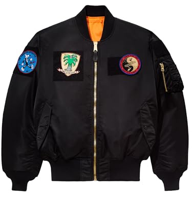 Alpha X Steven Harrington MA-1 Flex Flight Bomber Jacket for Men - Military-Inspired, Adjustable Fit, 7 Speed Settings, Iconic Design, Premium Comfort - for Cold Weather, Street Style, Layering, L