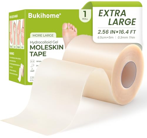 Bukihome Hydrocolloid Roll (6cm x 5m) - Pansement hydrocolloïde pansement ampoule autocollants pour ampoules, brûlures et acné - Découpables à la taille souhaitée, ultra-absorbants, imperméables