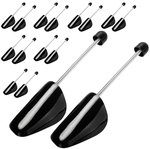 TOSUTO Juego de 8 Pares Hormas Para Zapatos Hombre, Hormas de Plástico, Hormas Zapatos Hombre, Horma Zapatos Eu La Talla 38-45, Justable Longitud Zapatos de Plástico,Negro