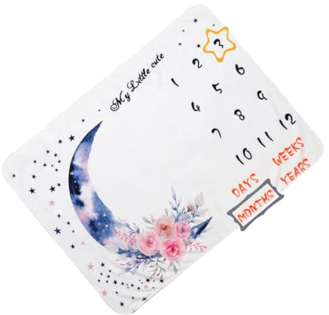 DOITOOL Couverture en Flanelle Blanche Chiffres de 1 à 12 pour Bébé Garçon, Présent Shower Sûr et Solide, Décoration Chambre Bébé et Fond Photo Créatif