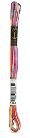 Anchor Sticktwist 4615000-01360 multicolor broderigarn, 100% bomull
