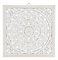 Spetebo Wand Deko Ornament shabby weiß zum Aufhängen - 40 cm/quadratisch - Vintage Wandbild aus Holz - Landhaus Fensterdeko Wandbehang