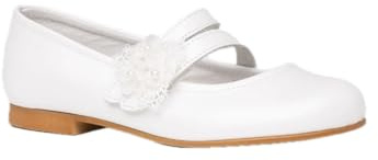 Angelitos Bailarina Tul & Perlas Comunión angelitos Mod.991,fabricación Nacional,100% Piel (Blanco, Numeric 40 EU)