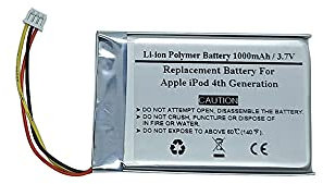 Batterie de rechange pour Apple iPod 4ème génération, 616-0183, 616-0206, 616-0215, AW4701218074, ICP0534500 1000 mAh 3,7 V