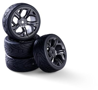Carson 500900196 1:10 Set di ruote(4) Y-Design5 grigio/nero - accessori per modellismo, pezzi di ricambio, tuning, pneumatici, set di pneumatici