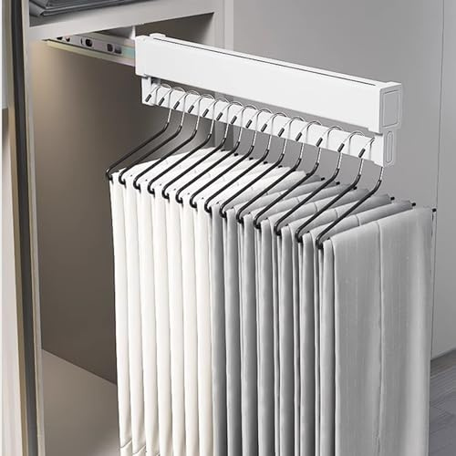 KSTORE Appendiabiti Estraibile A Barra per Armadio, Palo Armadio Scorrevole, Regolabile da 20 A 55 Centimetri, Utilizzato per Appendere Vestiti,Bianca,200mm