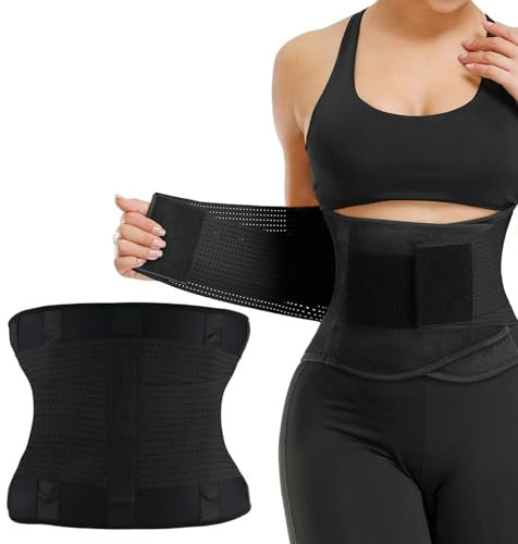 Faja Lumbar para Hombre y Mujer, Cinturón Lumbar con Doble Ajuste Estabiliza Soporte Lumbar Transpirable cinturon Lumbar Universal Alivia el Dolor y Las Lesiones en Cintura y Espalda Talla Única Negro