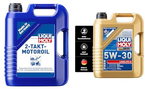 LIQUI MOLY 2-Takt-Motoroil | 5 L | 2-Takt-Öl | Art.-Nr.: 1189 & Longlife III 5W-30 | 5 L | Synthesetechnologie Motoröl | Art.-Nr.: 20647