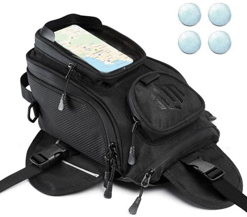 ILM Motorrad Tankrucksack-Oxford Sattel Schwarz Motorrad Tasche mit größerem Fenster