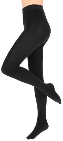FUTURO FASHION Extra Warm Camel Wool Tights for Women Ultra Thick 1800 DEN Winter Thermal Pants Black S/M