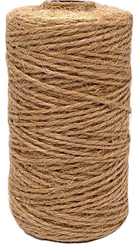 Leecogo Jutegarn 100m 1mm 2-fädig Natur Jutefaden für Basteln, Schmuckherstellung, DIY-Projekte, Geschenkverpackung, Heimdekoration