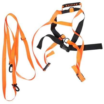 HANABASS Skiing Traction Strap for Toddlers Wear-resistant Ski Harness with Handle for Safe Outdoor Learning for Boy Girl Skating and Skiing Training Orange