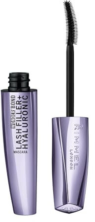 MANHATTAN Wonder'Bond Lash Filler & Hyaluronic Mascara, 001 Black, Lash Filler Mascara, Bonding Serum, Volumenmascara, Hyaluronsäure, wischfest, 11 ml