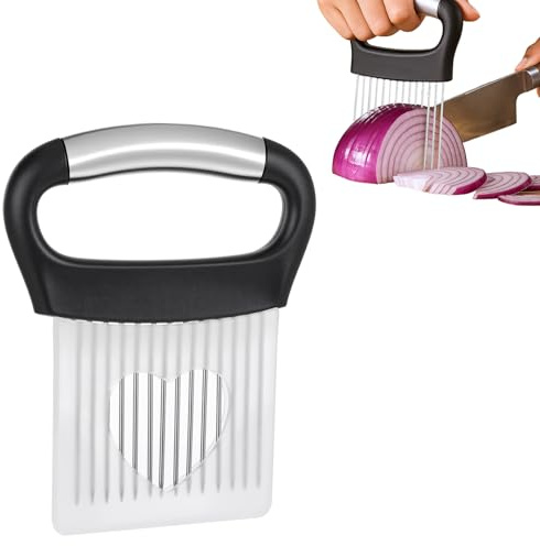 Grand coupe-oignons, hachoir à légumes, trancheuse de cuisine, attendrisseur de viande, outil pratique en acier inoxydable pour trancher les oignons, les kiwis, les tomates, les avocats, les œufs, la