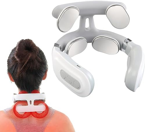 Nackmassageapparat, elektrisk rygg- och nackmassageapparat, bärbara nackmassageapparater, laddningsbara, 6 lägen och 14 nivåer, främjar muskelavslappning för män och kvinnor,1PCS