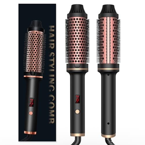 UMIGA 3-i-1 termoborste 38 mm LCD 120–200 °C dubbel PTC lockborste ökar hårvolymen, lösa lockar, dubbla spänningar
