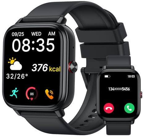 Smartwatch Uomo Donna, 1.83HD Orologio con Chiamate Bluetooth, 110+ Modalità Sportive, Fitness Tracker con Batteria da 1000mAh, Autonomia 20 Giorni, Impermeabile IP68 Smartwatch per Android/iOS