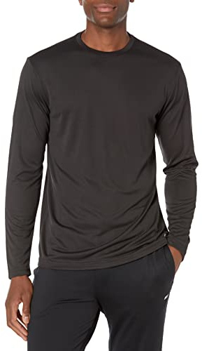 Amazon Essentials Men's Performance Tech Long-Sleeve T-Shirt, Black, X-Large