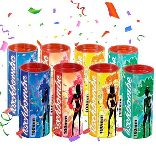 8er Party Tischbomben Partypopper Tischfeuerwerk für Partys & Feuerwerk Silvester Kat. F1 für Jugendlichen & Kinder Jugendfeuerwerk 2026
