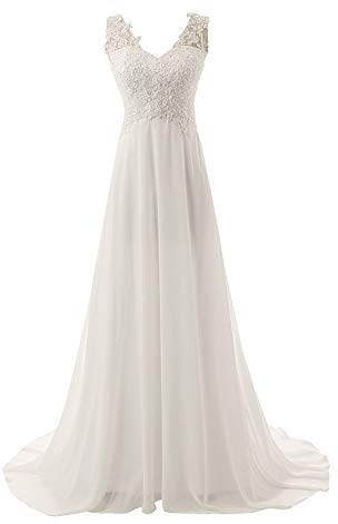 Vestido de Novia para Novias Fuera Del Hombro Un Hombro Gasa Encaje Tallas Grandes, L-F, blanco, 16w