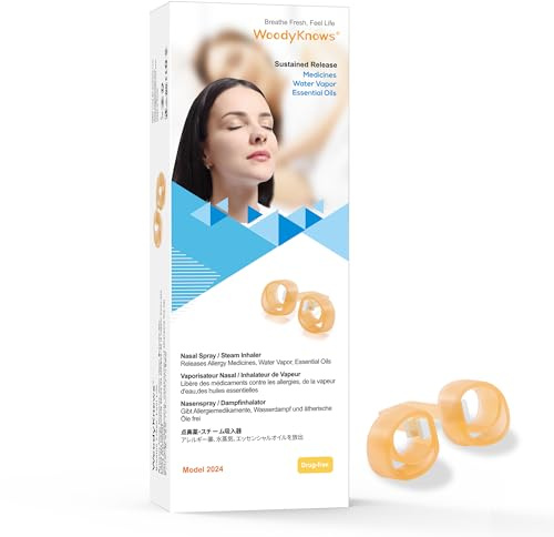 WoodyKnows Spray nasal en 2024 / inhalateur de vapeur │ Compagnon de spray │ Sucette de vapeur │ Soulagement des sinus et de la congestion │ Brume à libération prolongée(XS 3Pack)