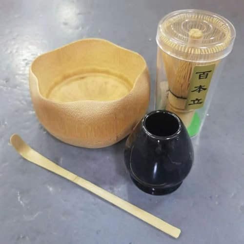 QQLADY Set di strumenti per la preparazione del tè Matcha Frusta per tè Scodella per tè Ciotola Porta frusta per tè in ceramica Set di stoviglie Accessori per la decorazione della casa