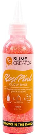 Slime Creator - Glow Base Rose Pink Glue - 180ml Bottle for Vibrant, Glow-in-the-Dark Slime Creations
