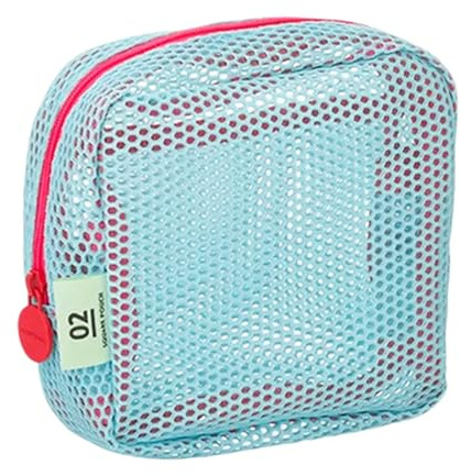 Bolsa de almacenamiento de malla, bolsa organizadora de cosméticos de malla, bolsa de cosméticos con cremallera para cosméticos, teléfono celular, llaves, pañuelos. Organizador de maquillaje versátil