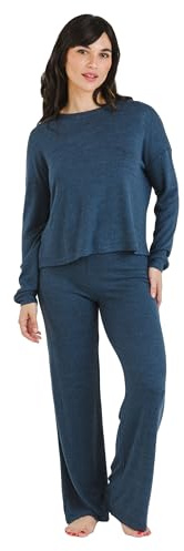 TRAMAS+ Pijama Angorina Mujer Ensemble, Azul Azafata, L Femme