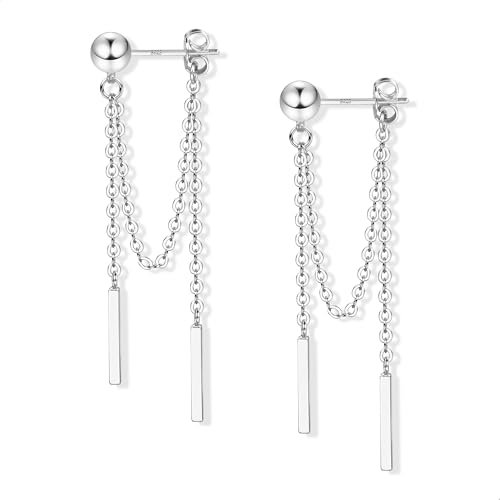 Silber 925 Hängend Ohrringe Damen mit Quasten - Hypoallergen, Lang