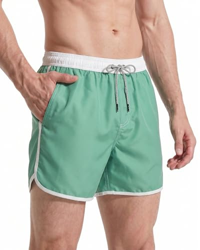 maamgic Bañador Hombre de Natación Secado Rápido Interior de Malla Pantalones Cortos d'Aire Vintage 80s 90s