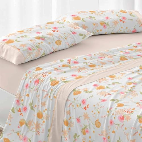 Burrito Blanco | Juego de sábanas | Cama de 150 a 160cm. (+Medidas Disponibles) | Diseño 140 | Color Melocotón (150-160x190/200cm.)