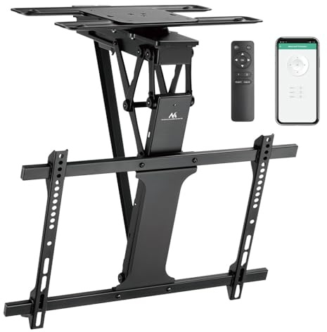 Supporto da Soffitto per TV Maclean da 32 a 75 | Inclinazione e rotazione motorizzata | VESA fino a 600x400 | Controllo remoto e controllo app Tuya | RobustO | Sistema anticollisione