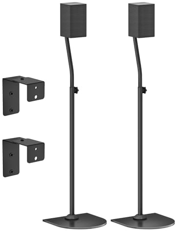 Lautsprecherständer-Paar für Samsung-Lautsprecherständer und Wandhalterung – 33 bis 42 höhenverstellbarer Bodenlautsprecherständer für Samsung Surround Sound-Rücklautsprecherständer