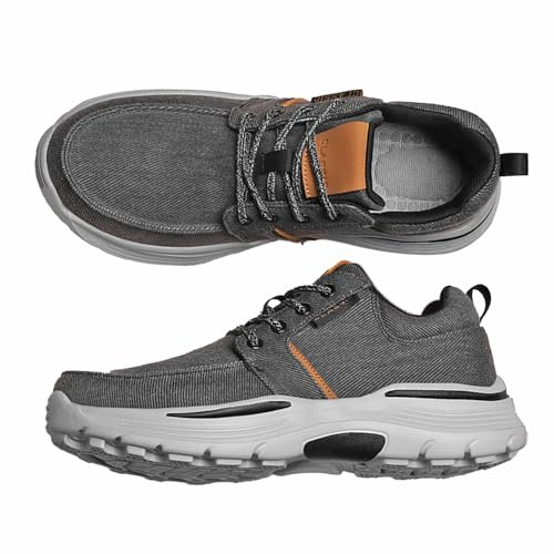 Scarpe Uomo Slip-On Ortopediche, Casual, Pianta Larga, Stile Passeggio(Black,47 EU)