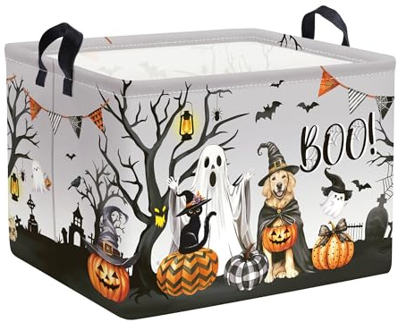 Clastyle Large Halloween Boo Gift Basket Empty Spooky Storage Bin Stuffers
