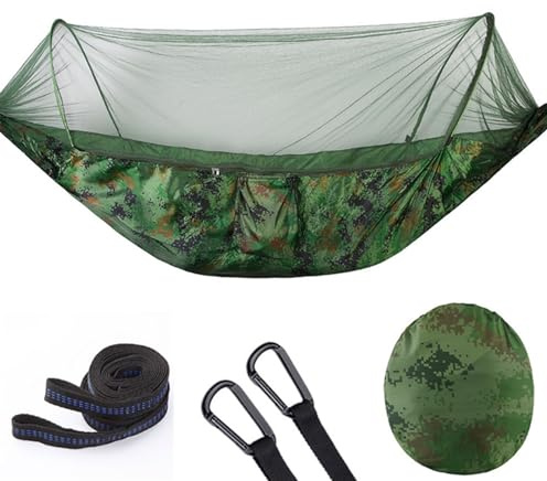 Generico Amaca da Esterno, Amaca con Zanzariera, Amaca Doppia 290x140cm, Amaca da Campeggio Portatile, Amaca in Nylon Anti-zanzare
